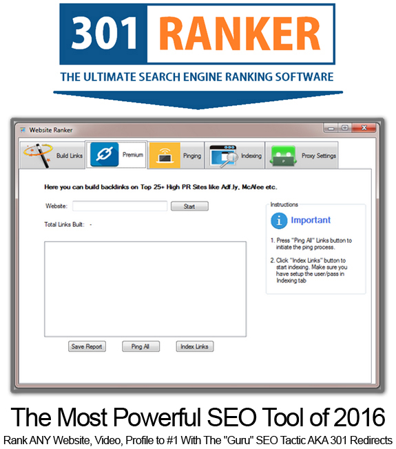 301 Ranker Software Pro UNLIMITED ACCESS!!! Powerful Link Building Tool