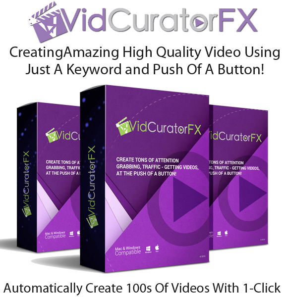 VidCuratorFX Multi License Instant Download Created By Ben Murray